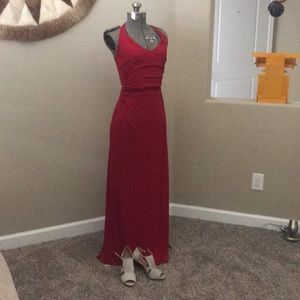 Red evening gown